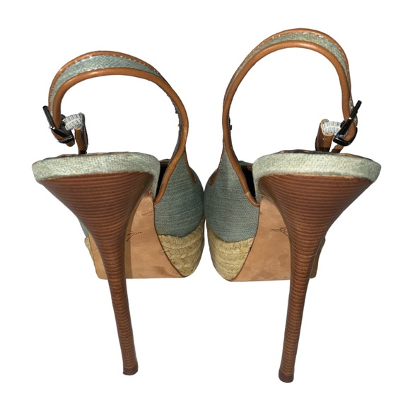 Escarpins Sam Edelman Talons Aiguilles - Daim Gris Foncé - Bout Ouvert, Bride Cheville - Taille US 9 - Occasion